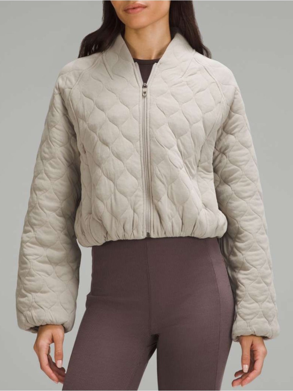 Lululemon Quilted Bomber Jacket Riverstone 14
